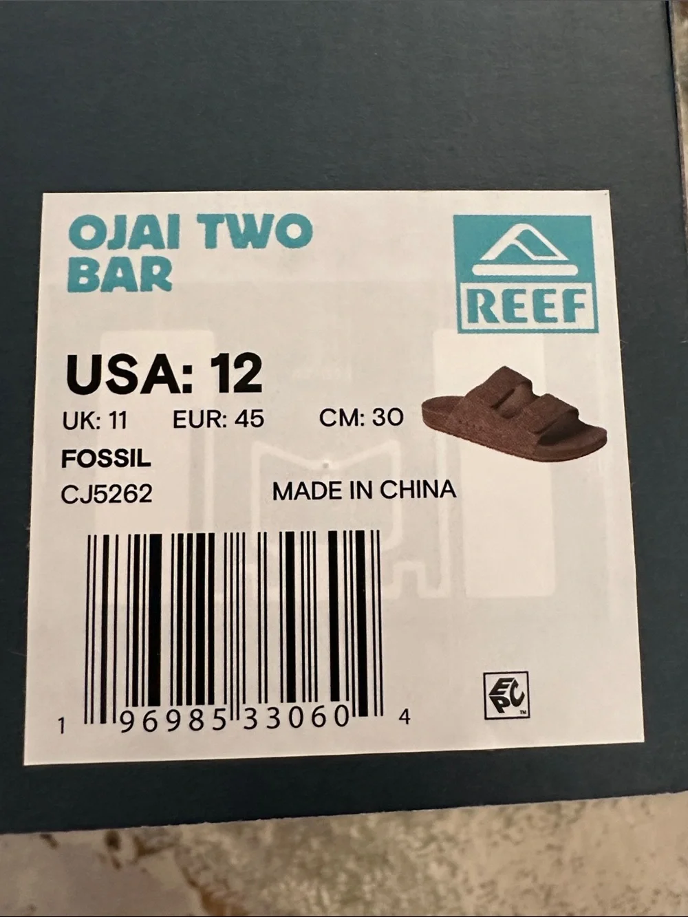 New Reef Suede Double-Strap Slide Sandals - Brown Mens 12 Fossil CCJ5262